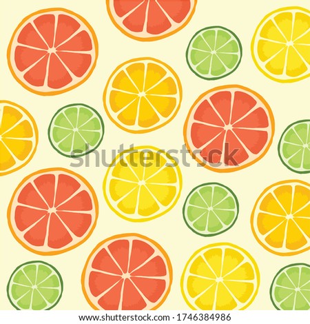 Pattern background slice of orange and lime vector illustration design