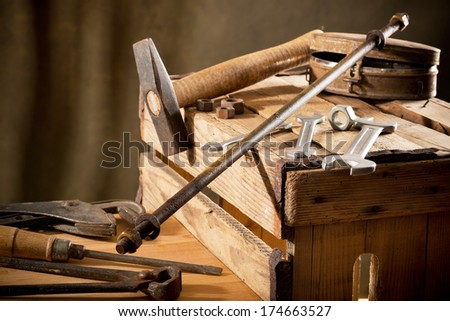 still life with old tools