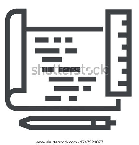 programming black line icons on white background