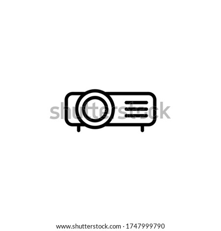 Projector Icon in black line style icon, style isolated on white background