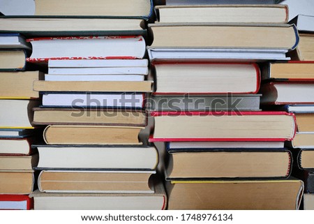 Stack of books in bookstore