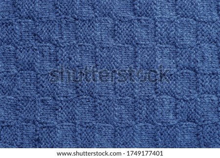 knitted blue fabric background texture