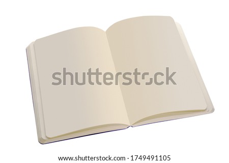 An open notebook with empty pages. Notebook, book. Isolated on a white background.