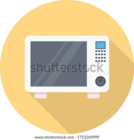 microwave vector flat color icon 