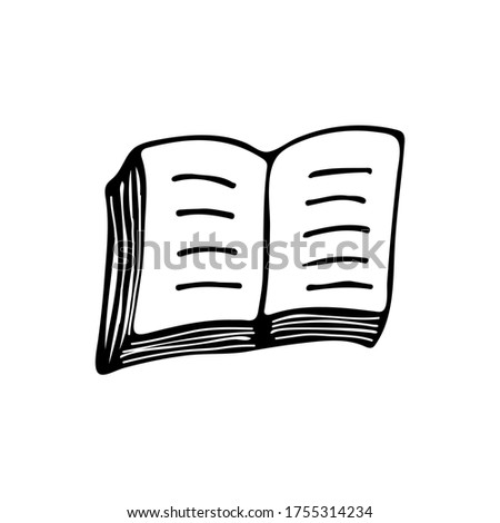 Doodle notebook icon in vector. Hand drawn notebook icon in vector