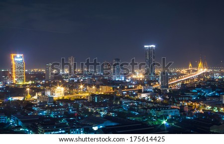 Bangkok cityscape at twilight, thailand