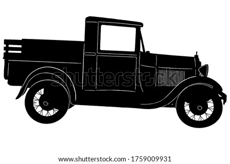 Vintage milk truck vector illustration on white background