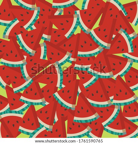 Summer watermelon pattern background vector illustration