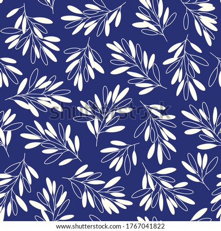 Seamless pattern of a leaf designed simply,
