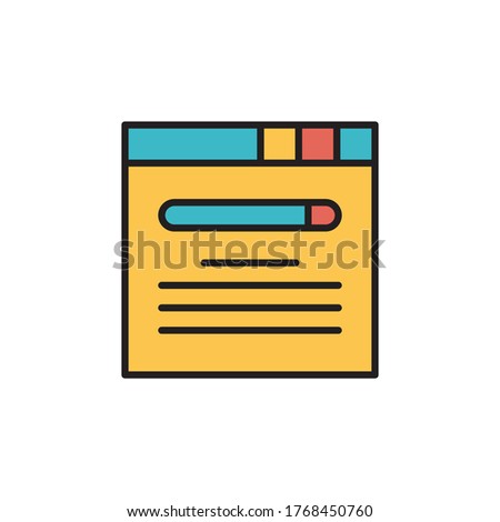browser tabs icon filled outline vector illustration full color design. isolated on white background