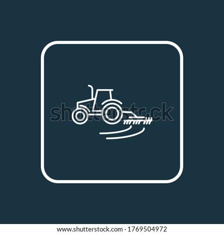 Cultivator icon line symbol. Premium quality isolated tractor plow element in trendy style.