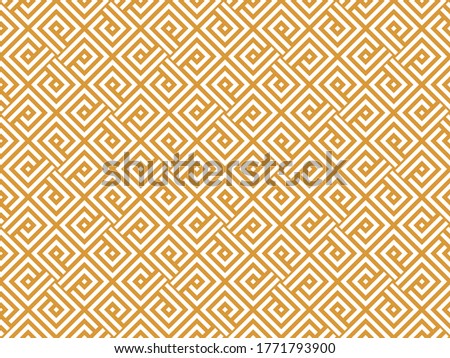 Abstract geometric pattern. A seamless background. White and gold ornament. Graphic modern pattern. Simple lattice graphic design
