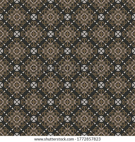 Seamless vector pattern with abstract symmetric ornament. Background with ethnic oriental motifs for design and print on fabric, paper and other surfaces.