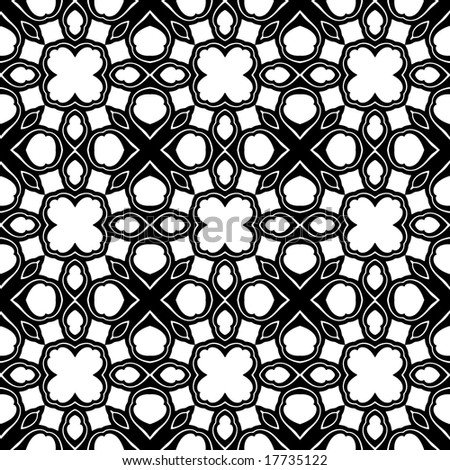 Abstract seamless black and white pattern ( vector in portfolio)