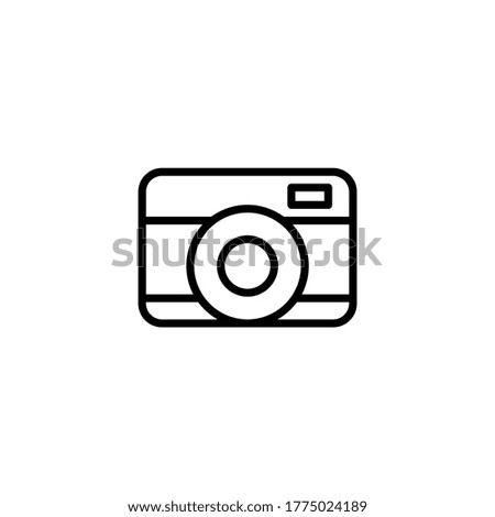 Camera icon  in black line style icon, style isolated on white background