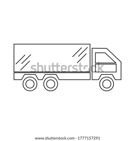 Flat icon Box Truck outline style