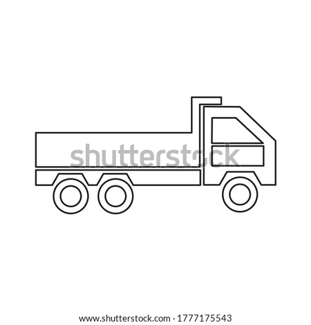 flat icon freight truck outline style
