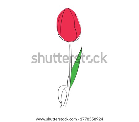 Drawing red rose flowers clipart illustration vector eps