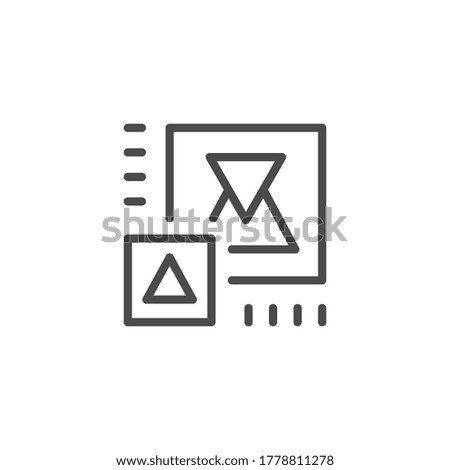 Augmented reality interface line outline icon isolated on white. Scale, view sign. VR screen
