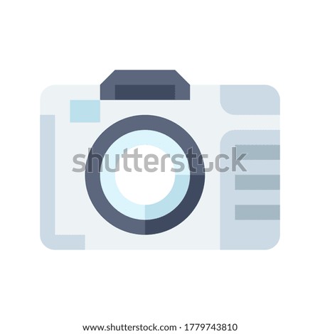 Camera flat icon. Photo Camera vector flat color sign.
