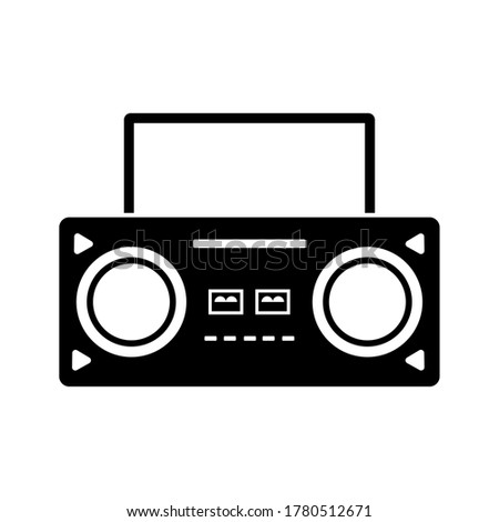 Tape recorder black icon concept. Tape recorder flat vector symbol, sign, illustration.