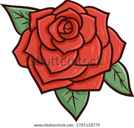 Funny and beautiful red rose blooming