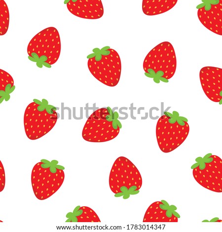 strawberry fashion seamless pattern isolated on white background, vector illustration print design