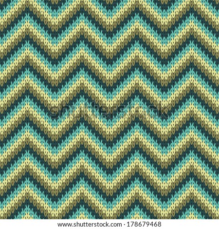 Seamless Zigzag knitting pattern. Background. Vector Illustration