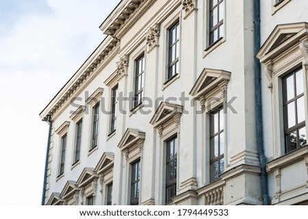 Classic architectural elements of old buildings in Europe