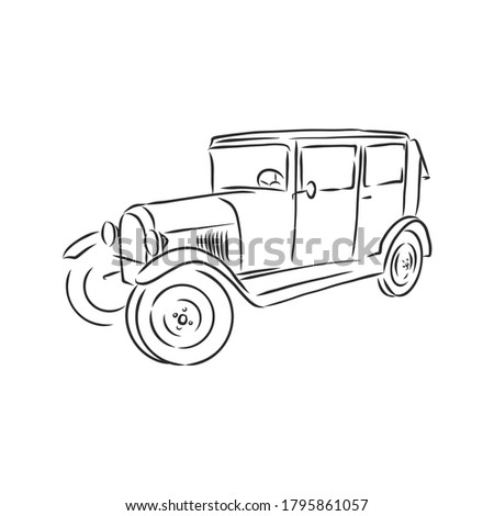 retro car vector logo design template. transport or vehicle icon. retro car, vector sketch illustration