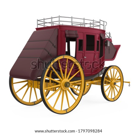 Classic Carriage Isolated. 3D rendering