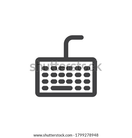 Computer keyboard line icon. linear style sign for mobile concept and web design. PC keyboard outline vector icon. Symbol, logo illustration. Vector graphics
