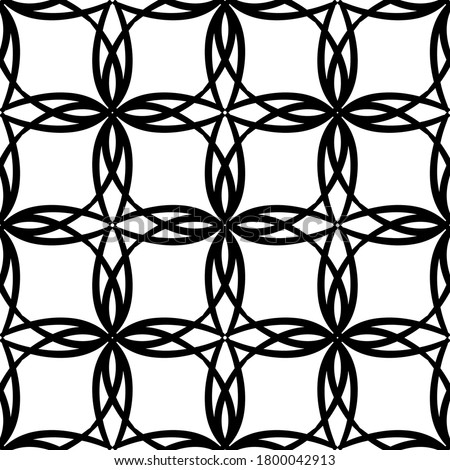 Seamless pattern in art Nouveau style.Complex geometric pattern.Mesh pattern.A pattern of fine lines.Delicate black lace on a white background.For decorating fabric, paper, Wallpaper, and packaging.