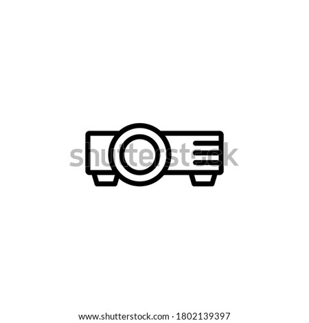 Projector Icon  in black line style icon, style isolated on white background