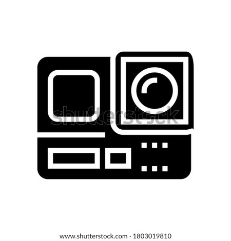 action camera glyph icon vector. action camera sign. isolated contour symbol black illustration