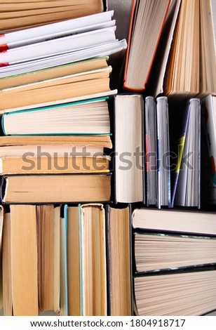 Book background – many books top view