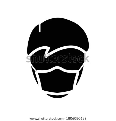 Face Mask On Man Face Black Glyph Icon