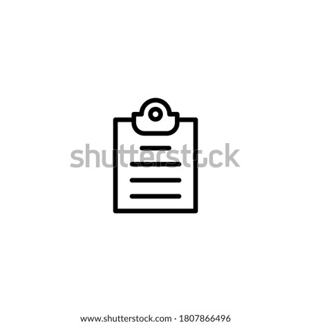 Clipboard Icon  in black line style icon, style isolated on white background