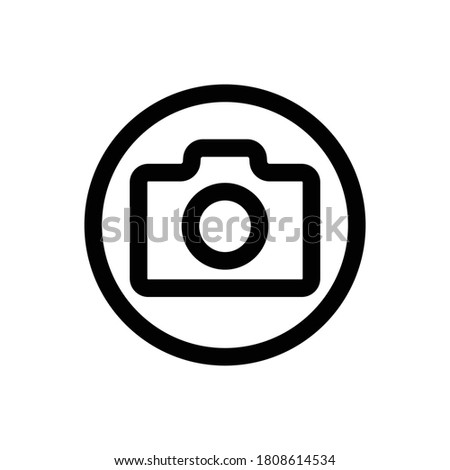 Camera (Social and Messaging UI) icon outline vector. isolated on white background
