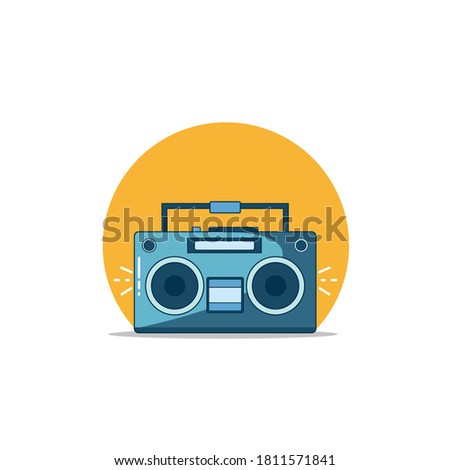 Retro portable stereo radio cassette recorder