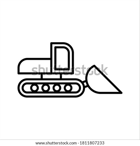 excavator icon with line or outline style. vehicle or transport icon stock on white background eps 10