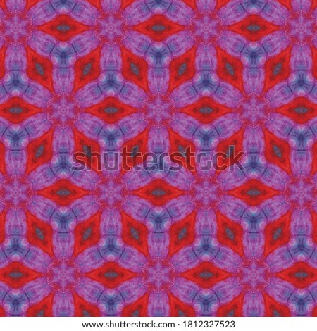 red, pink,  and blue watercolor kaleidoscopic seamless pattern for textile, surface, fashion, interior design. acrylic gouache pattern background. geometrical design textile