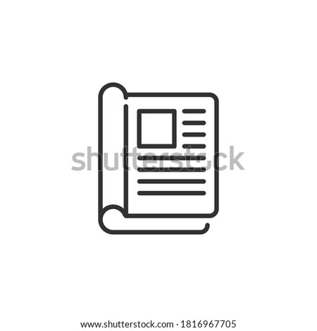 Ads book advertisement icon, line style. Advertising is to persuade /  encourage people to be interested in using the product. Vector illustration. Design on white background. EPS 10