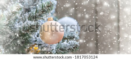 Merry Christmas, Holidays greeting card background. Selective focus. nature.