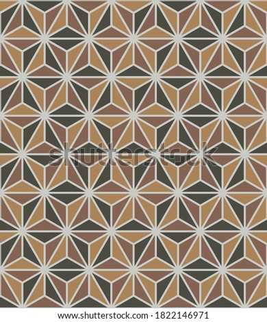 Japanese style retro vintage seamless pattern background triangle polygon geometry cross kaleidoscope