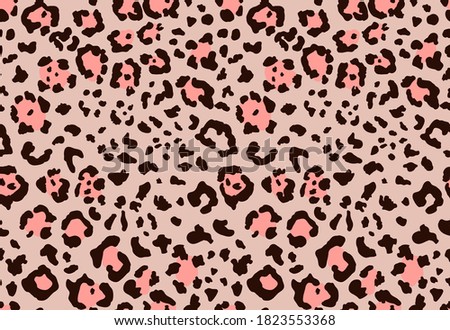 Abstract animal seamless leopard fur pattern. Fashionable wild leopard print background. Modern panther animal fabric textile print design. Stylish vector light seamless pattern.