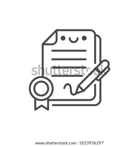 Conclusion contract line black icon. Event management. Sign for web page, mobile app, button, logo. Vector isolated element. Editable stroke