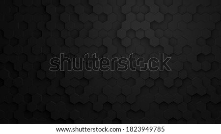 Rendered illustration of hexagonal pattern wallpaper with vertical displacement and 3D lighting