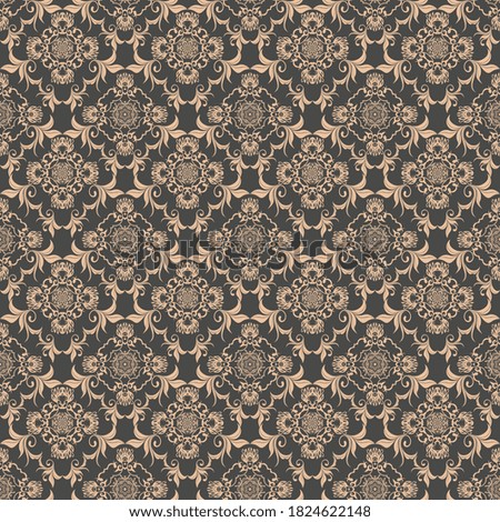 Seamless pattern on background. Seamless floral ornament on background. Seamless texture for wallpapers, textile, wrapping, design interior. Wallpaper pattern