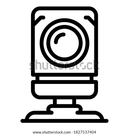 Table camcorder icon. Outline table camcorder vector icon for web design isolated on white background